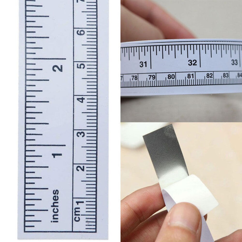 45/90cm Self Adhesive Vinyl Measuring Tape Ruler Sticker Sticky Measure DIY Tool