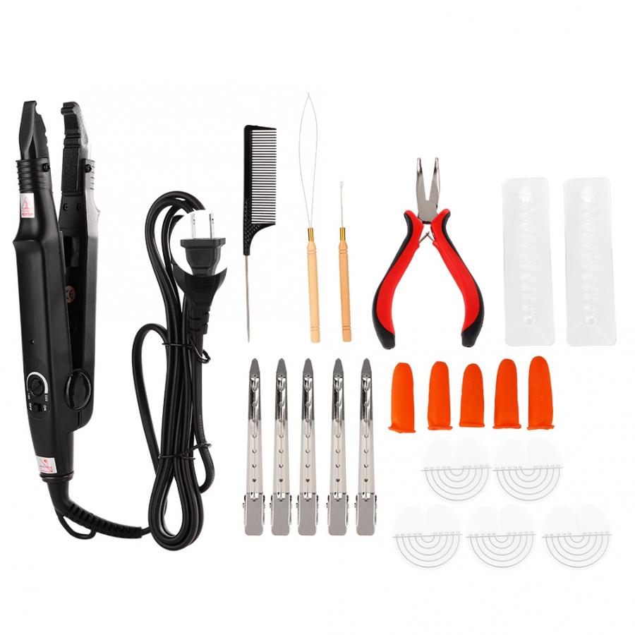 Hair Extension Iron Set Hair Connector Styling Tool for Home Salon Seamless hair remover (A Set): B