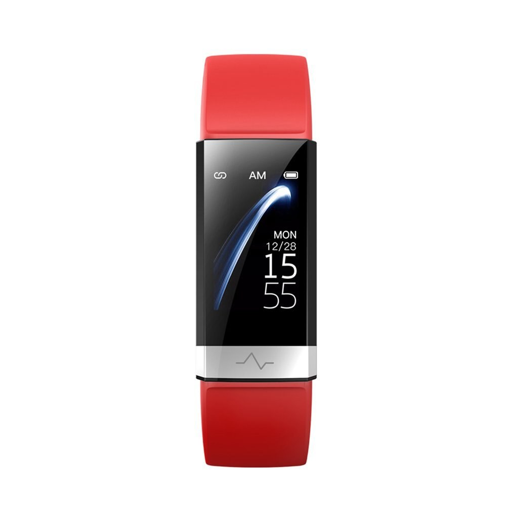 V19 ECG Smart Bracelet TPU Oxygen Sleep Monitoring Information Push Health Monitoring Motion Tracking Waterproof Life Waterproof: red