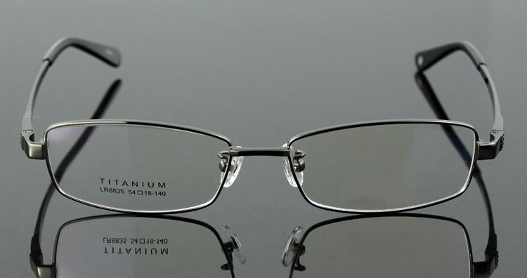 Full Rim Pure Titanium Men's Eyeglasses Frame Eyewear Prescription Glasses Frame Size 54-18-140: Gray