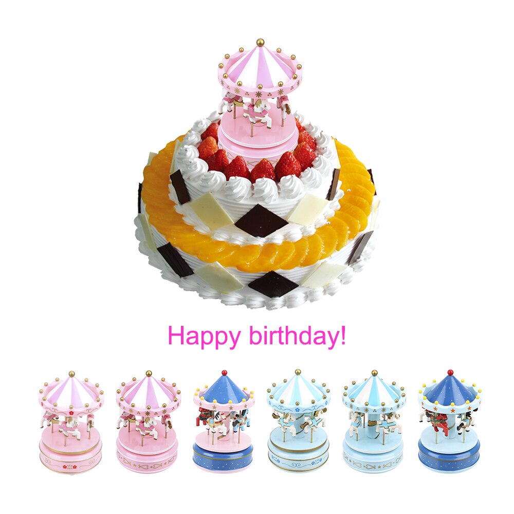 Carousel Box Christmas Wedding Birthday Merry-go-round music boxes Music Boxes Home Decoration