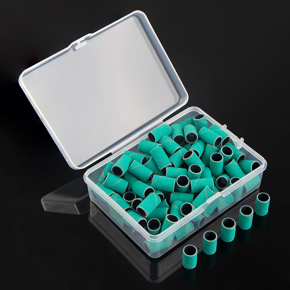 100 Uds. Brocas para uñas, bandas de lijado para máquina eléctrica, lima, amoladora, lijadora, juego de bandas para uñas acrílicas, herramientas de eliminación de Gel: plum