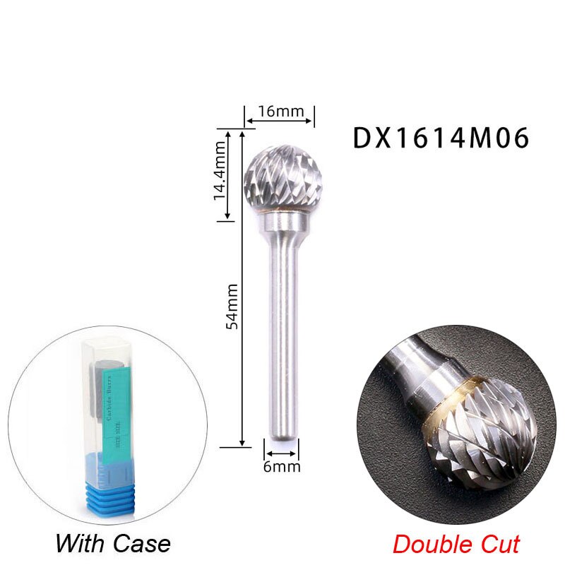Mèches de meuleuse à tête sphérique, outils convertibles carimplantés, lime à distance en tungstène, fraise en carbure, fraise, perceuse pour métal, bois, plastique: 14mm