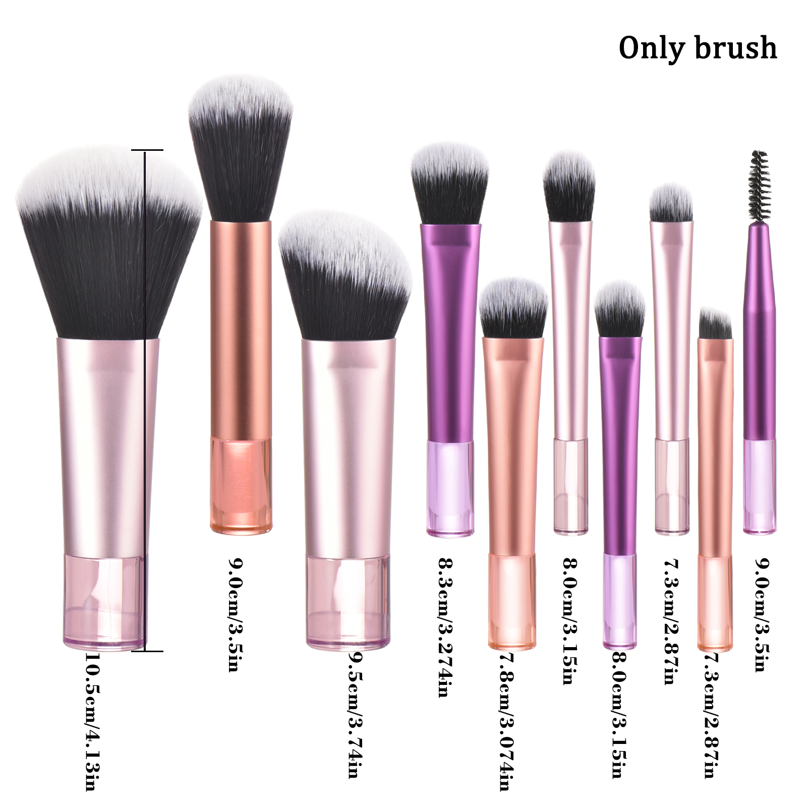10 Mini brocha de maquillaje negra, herramienta de maquillaje portátil de viaje, esponja de maquillaje, brocha de palma, juego de herramientas de maquillaje