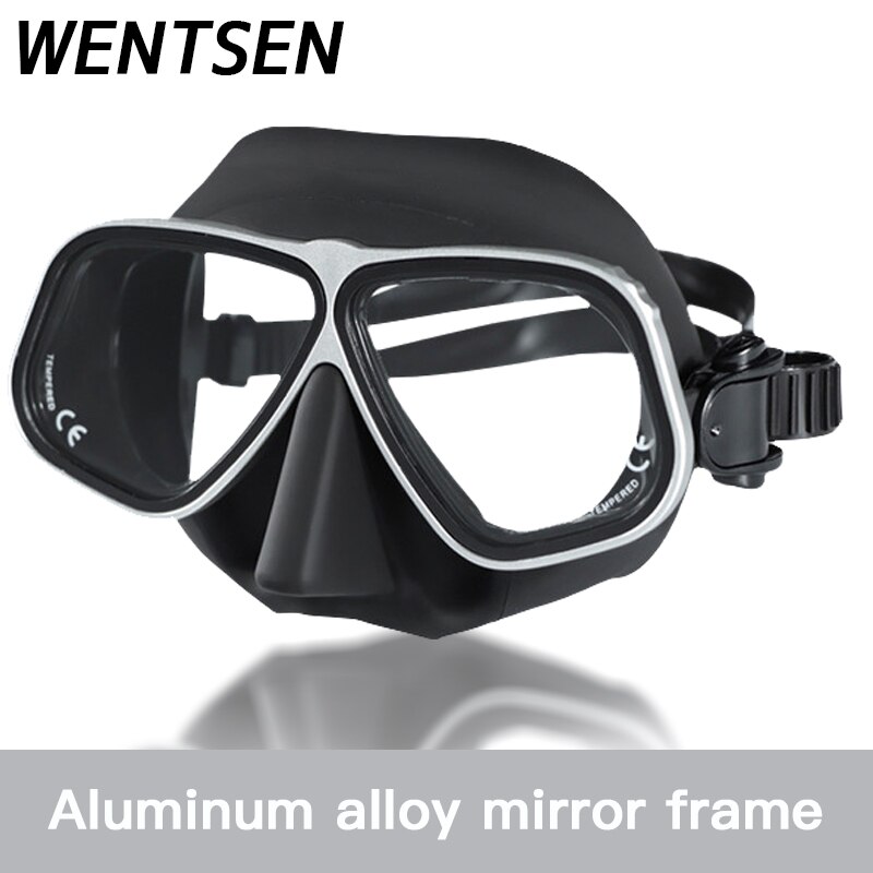 Color Alloy frame free diving goggles scuba full face mask wet tube kit Snorkeling equipment Ultra low volume Free-dive