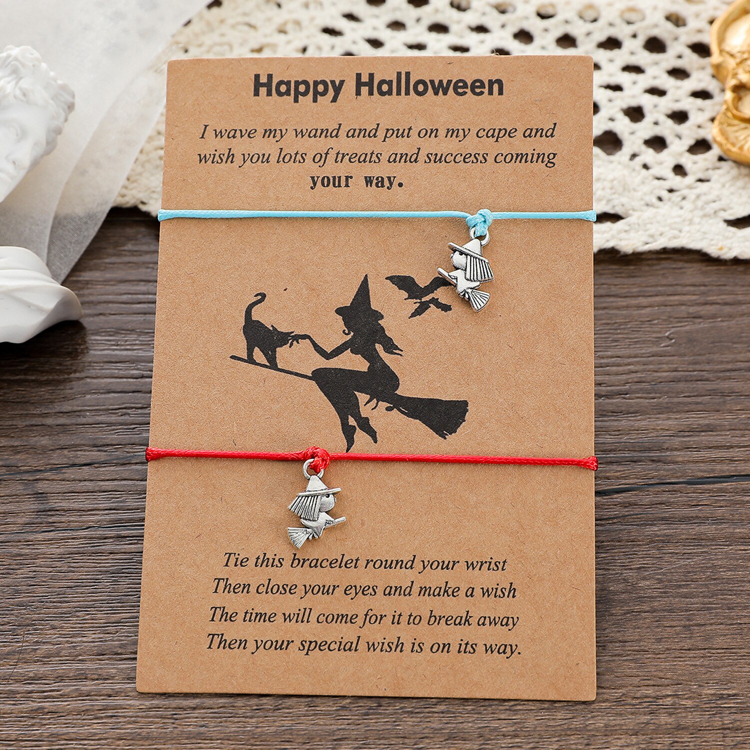 Funny Dancing Heks Kaart Armband Heks Handgemaakte Paar Armband Kids Sieraden Halloween Kid Armband Meisje