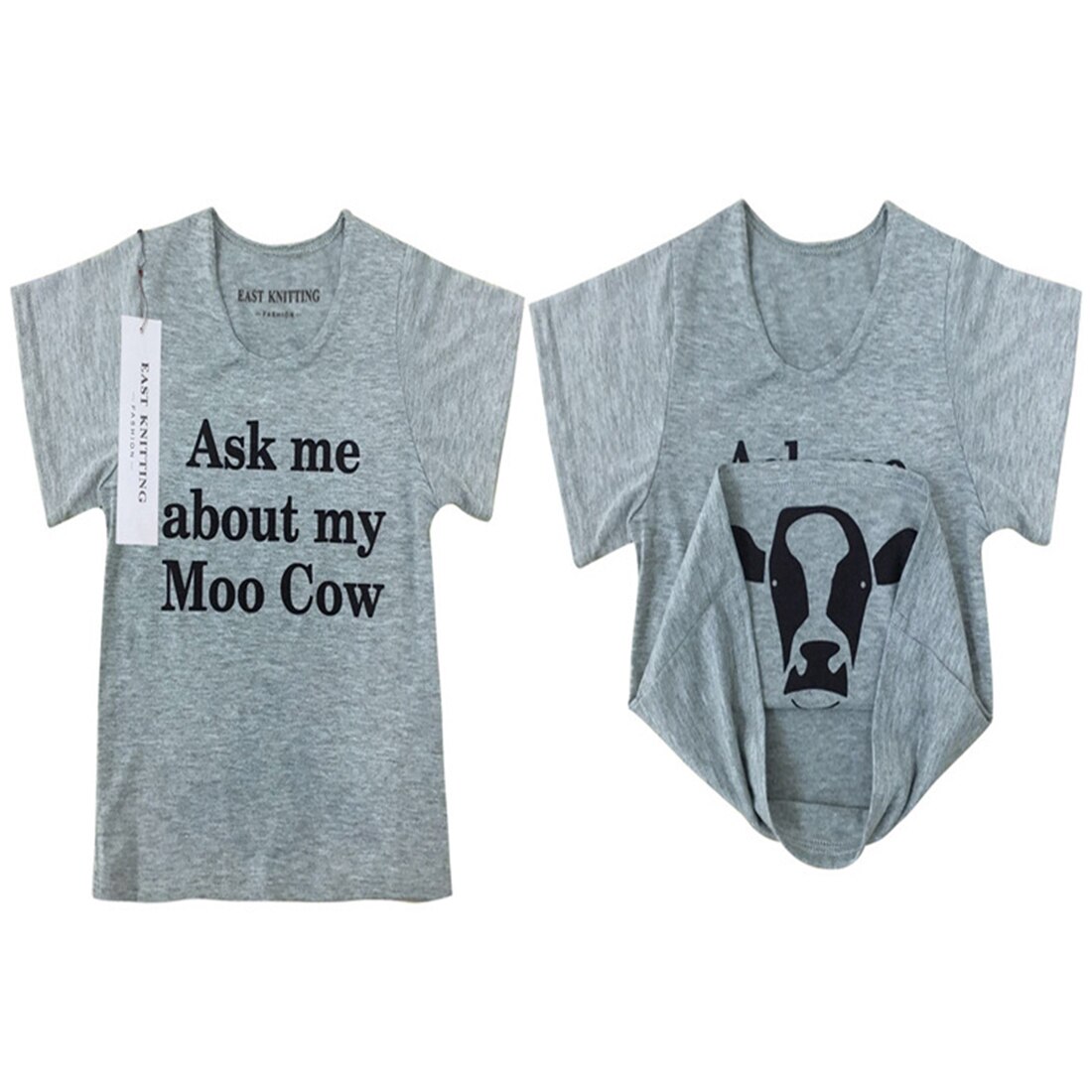 Ask Me About My Moo Cow T Shirt Funny Animal Flip Shirt Baby Kids Boys Cool Tee