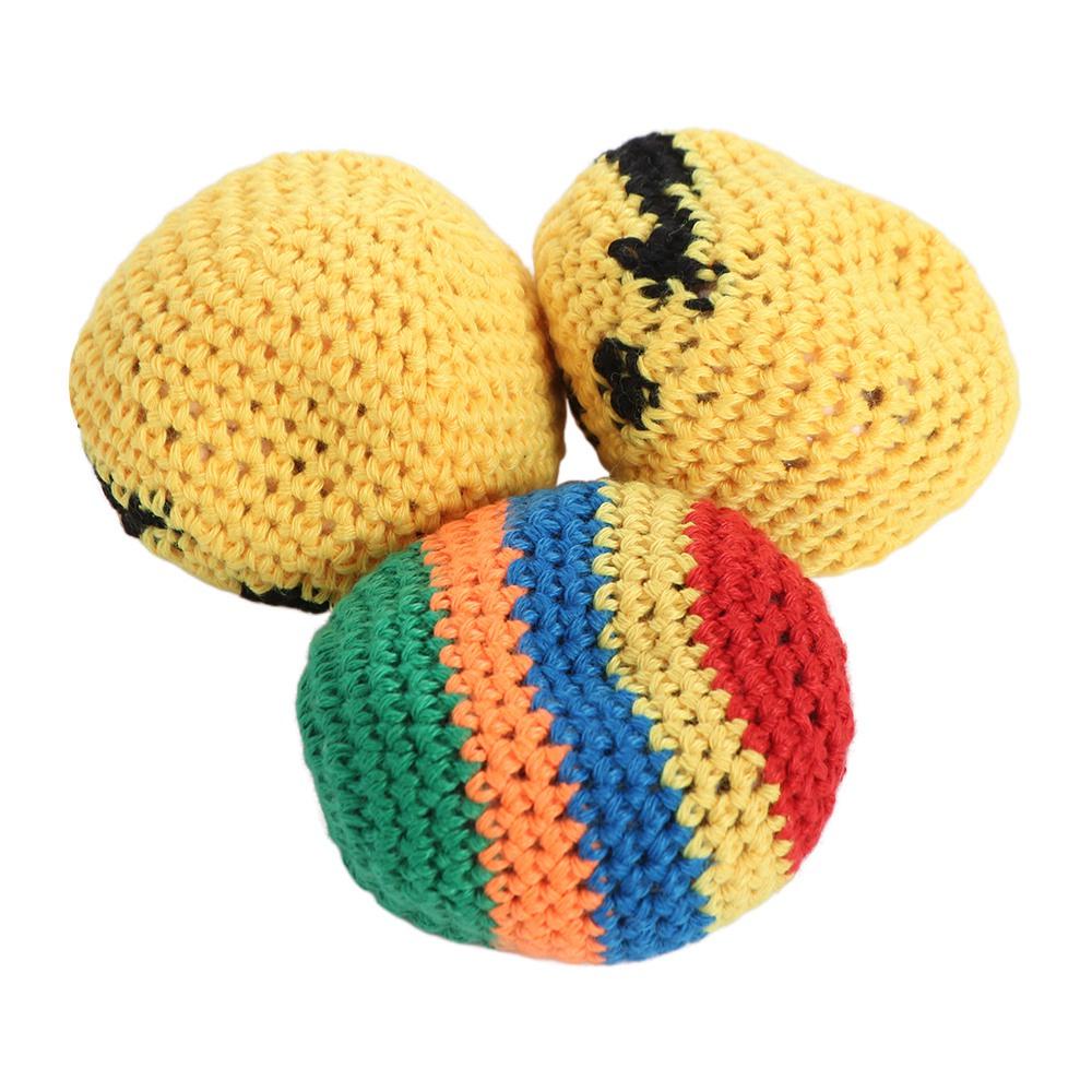 3Pcs Knitted Play Ball Colorful Juggling Balls Mini Random Color Children Outdoor Toys Sphere Handmade Knitted Bean Bags Kids: Default Title