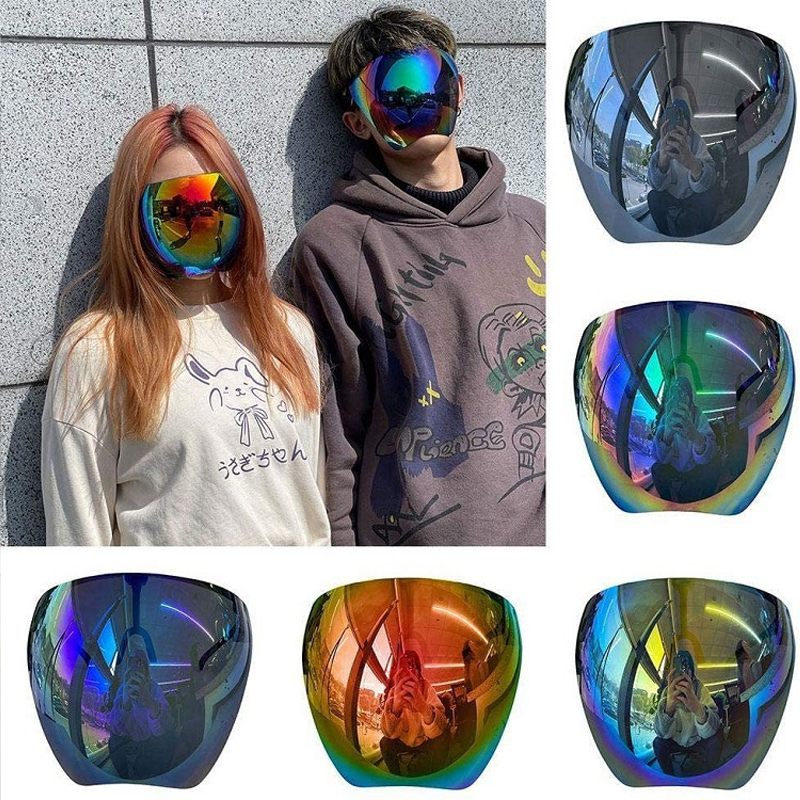 Mascarilla protectora para ciclismo, gafas de sol transparentes, antivaho, antisalpicaduras, máscara facial completa, gafas de seguridad