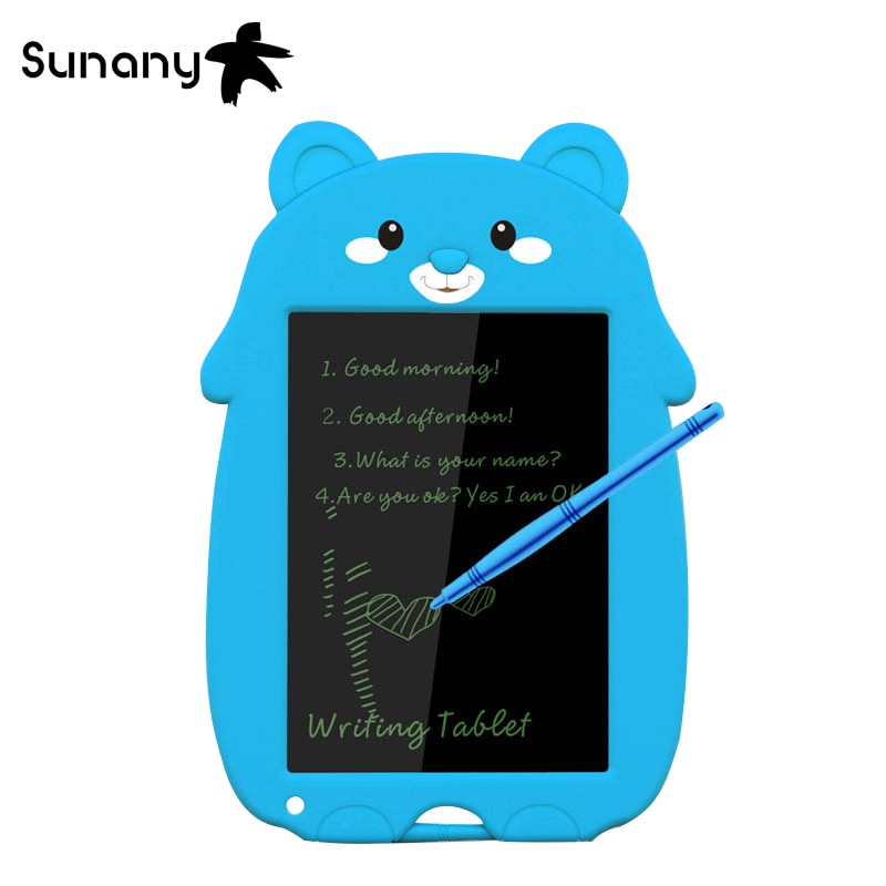Sunany 8.5 Inch lcd writing tablet cartoon Drawing Electronic Handwriting Pad reusable eco-friendly cute kids Writing Board: Blue