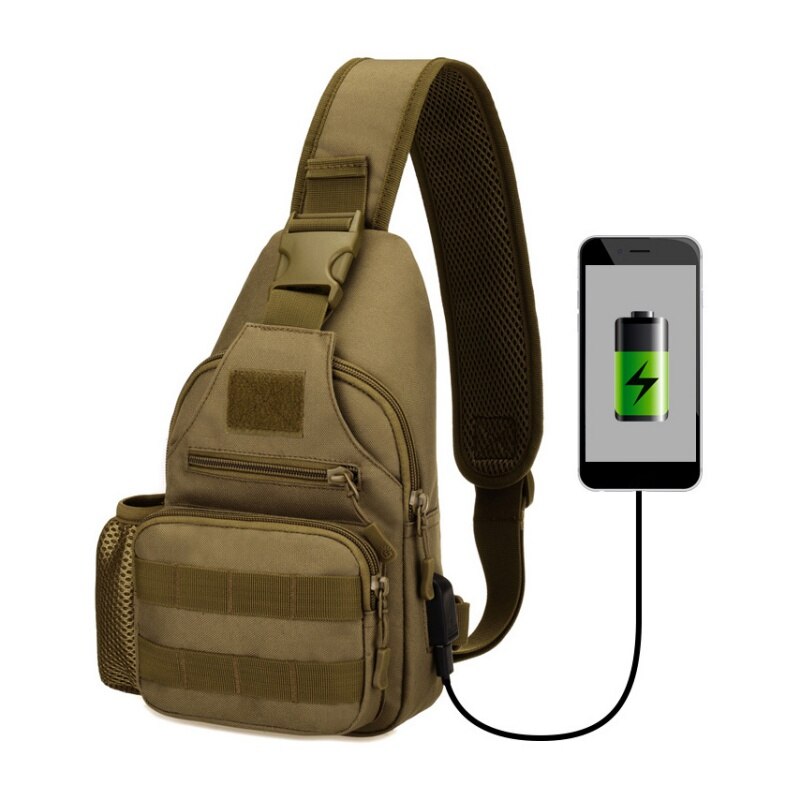 outdoor chest pack single shoulder bags USB charging chest bag crossbody bags male anti theft single strap back bag