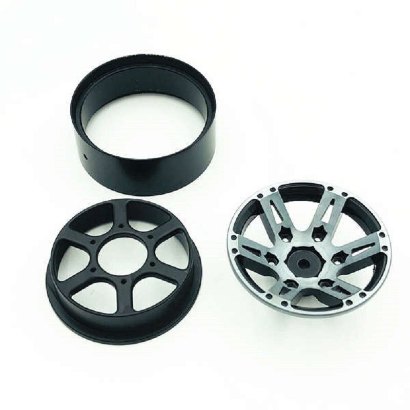 4Pcs Rc Rock Crawler Wheel Rim 1.9 Inch Beadlock For 1/10 Axial Scx10 90046 Tamiya Cc01 D90 D110 Tf2 Traxxas Trx-4(Black)