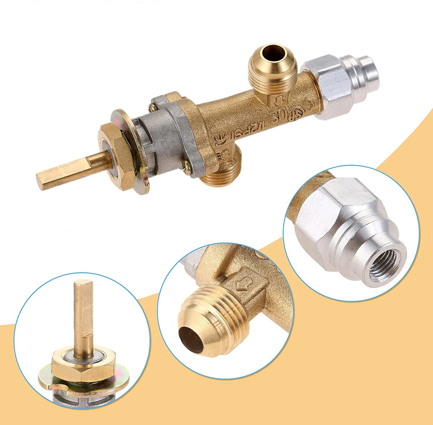 7pcs/kit Flame Failure Safety Control Valve Kit Low Pressure LPG Propane Gas Fireplace Fire Pit Igniter Assembly Grill Heater