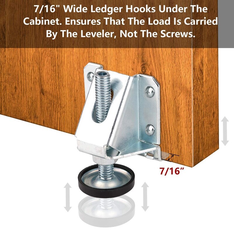 4 Leveling Feet Heavy Duty Furniture Levelers Adjustable Table Leg Leveler with Lock Nuts for Furniture Table Cabinets Workbench