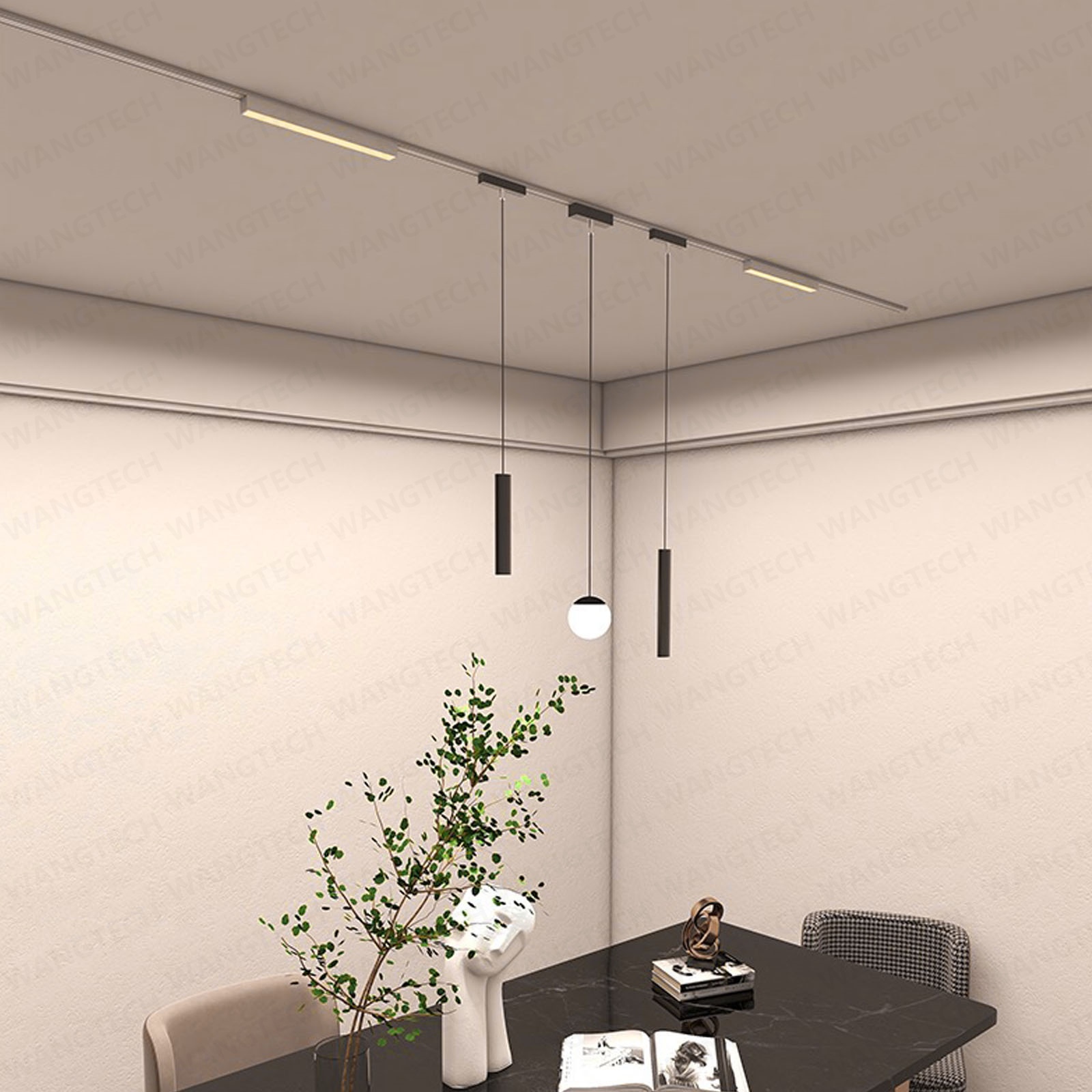 T26 Magnetisch Spoorlicht Opbouw Stukadoors Aluminium Rail LED DC48V Thuisassistent Thuis Woonkamer 1,5 m/2 M Zwart Wit
