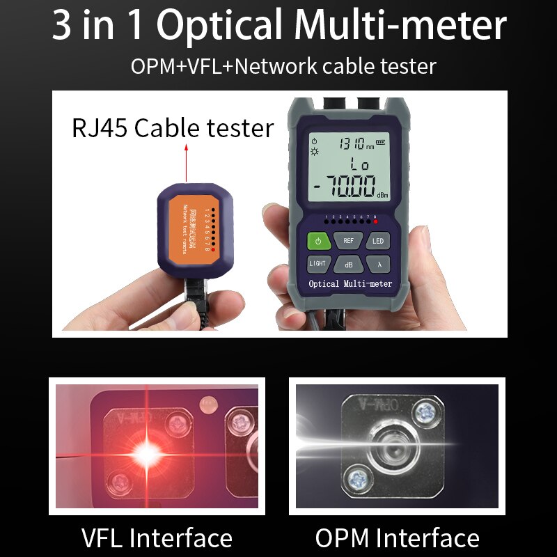 Mini 4 em 1 medidor de energia óptica localizador de falhas visual teste cabo rede fibra óptica testador 5km 15km 30kmvfl