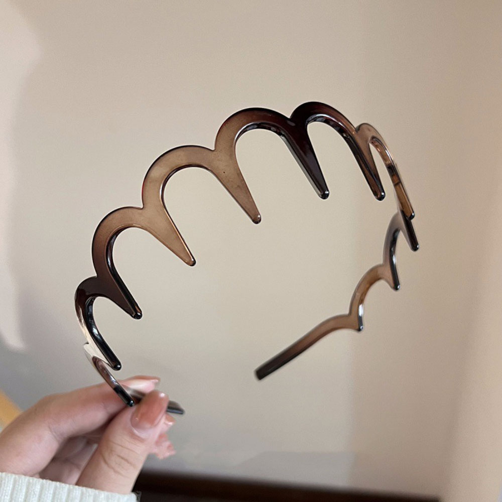 Nueva gafas de sol forma de marco diademas acrílicas para mujeres diadema dentada aro de pelo antideslizante accesorios para el cabello de: Oro