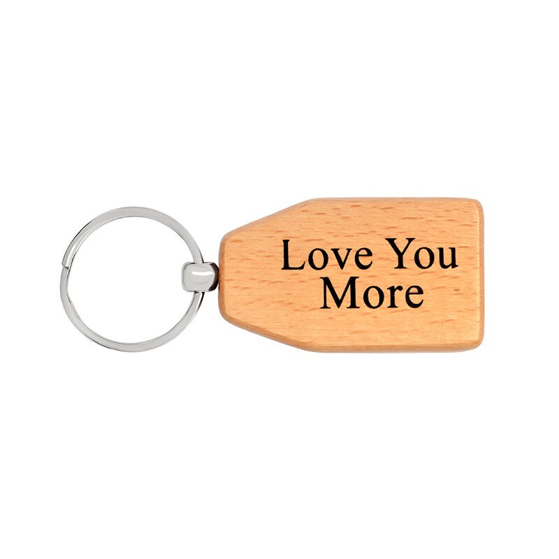 Juelee Natuurlijke Houten Sleutelhanger Sleutelhanger Ronde Vierkante Anti Verloren PAPA/VADER/OPA LIEFDE U MEER MEISJE JONGEN VRIEND Hout Sleutelhangers: square love you