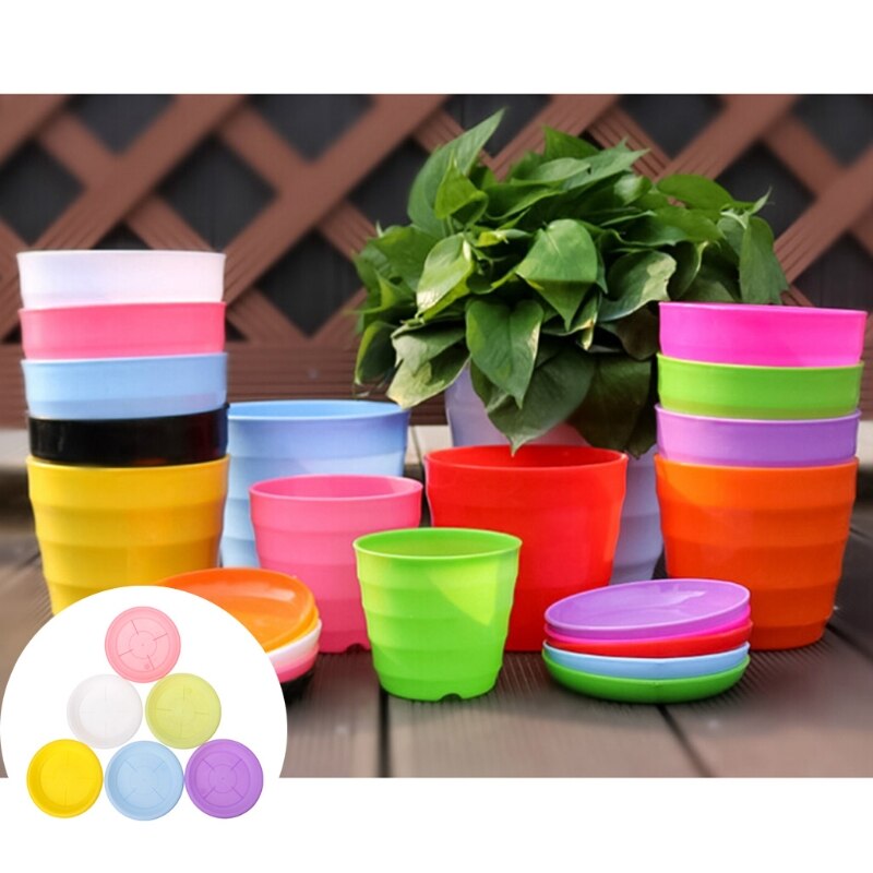 Maceta redonda resistente para planta de flores de plástico, platillo Base, bandeja de agua para jardín, 4 tamaños, 1 ud.