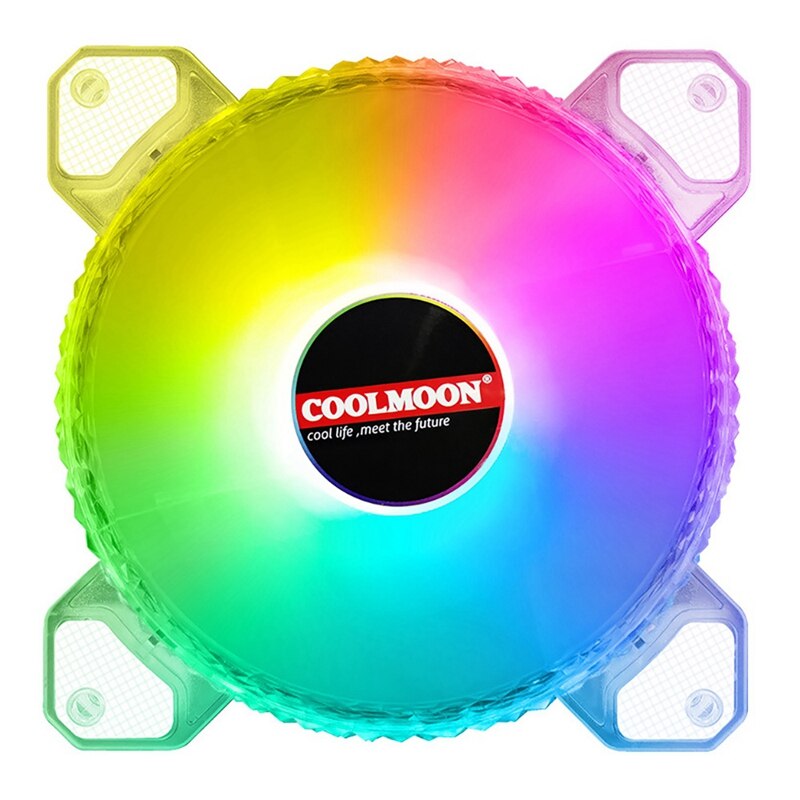 COOLMOON Computer Cooling Fan 12Cm Mute PWM Intelligent Temperature Control Shenguang Synchronous ARGB Chassis Fan