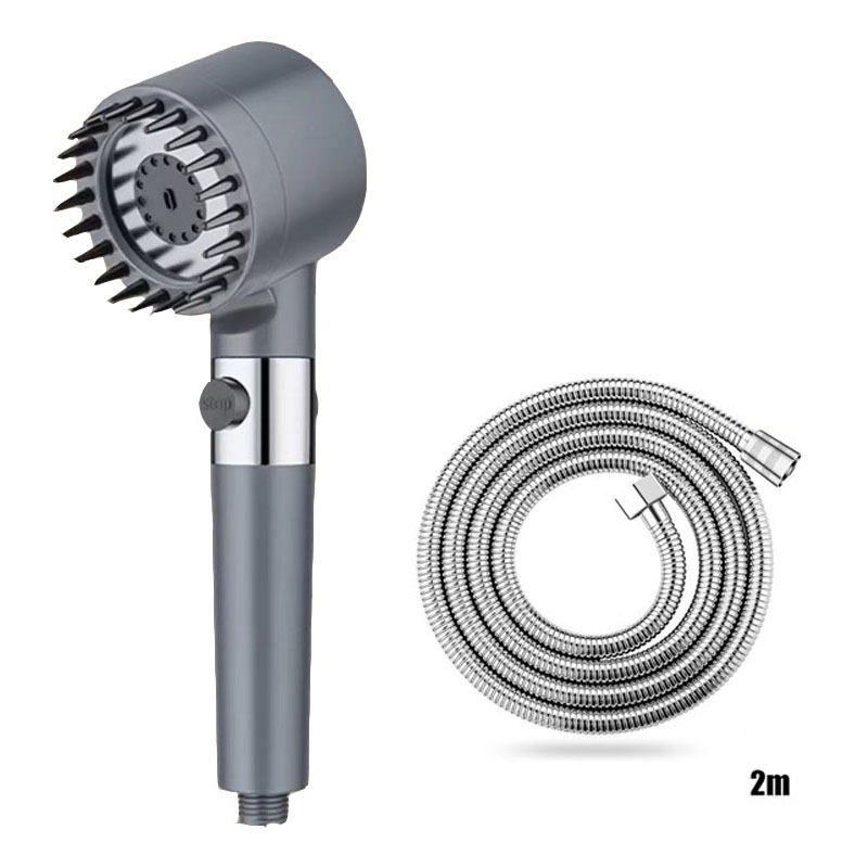 Filtro de ducha, cuatro modos, accesorios de baño, cabezal de masaje, cabezal de ducha lleno para cabezales de ducha, perillas, piezas de duchas, accesorio para el hogar: Azul cielo