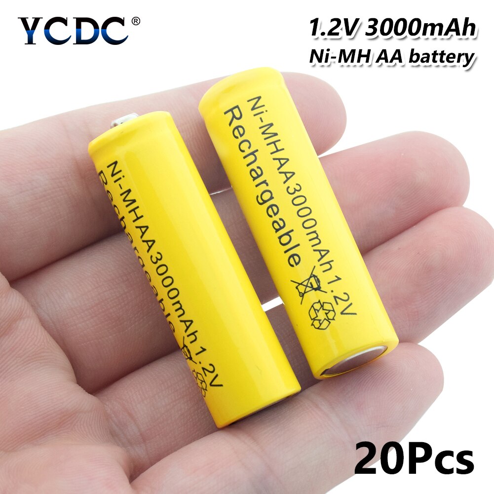 Replacement Ni-MH AA Li-Po Lithium Li-polymer Battery 3000mAh 1.2V Rechargeable Batteries Cell For Torch Toy Car Razor