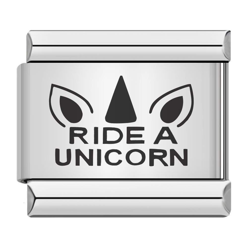 Hapiship Beliebte Einhorn Alpaka Katze Hund Fußspuren Charme Verbindet Fit 9mm Edelstahl Armband Schmuck, Der DJ197: F