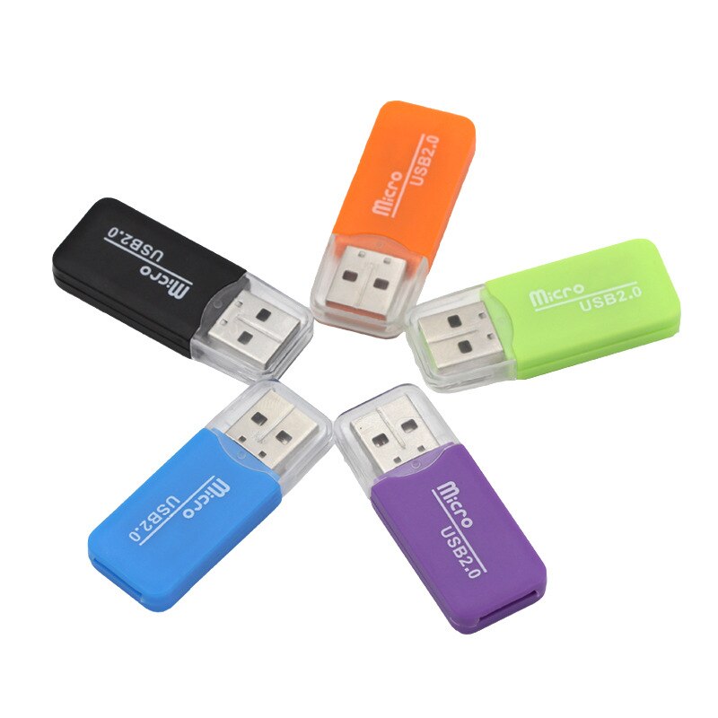 Minilector de tarjetas USB 2,0 para teléfono móvil, lector de tarjetas TF portátil para coche, ,