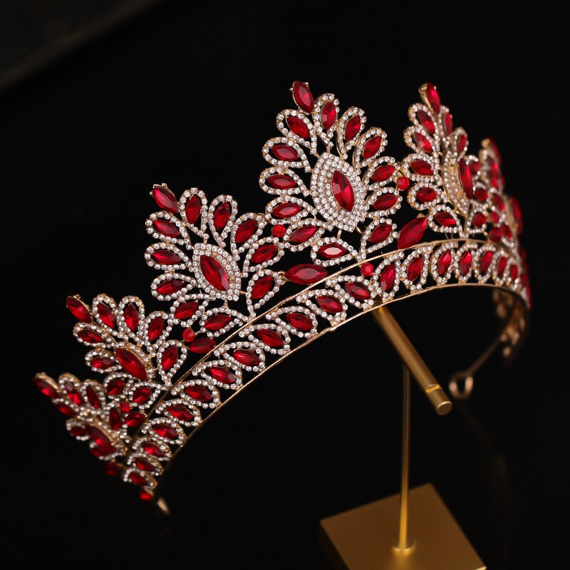 Copricapo da sposa copricapo da sposa con corona grande corona da sposa fatto a mano con strass dorato