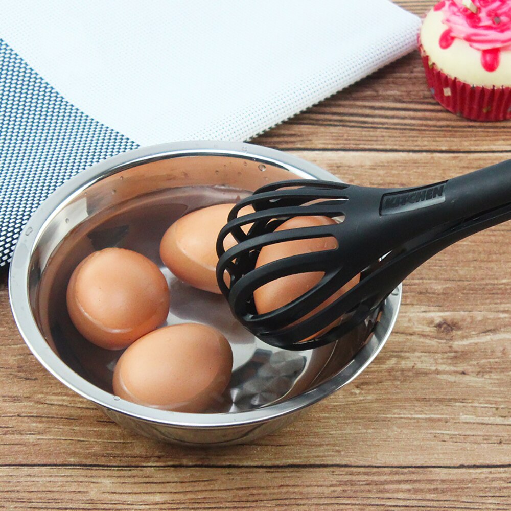 Batidor de huevos multifuncional, pinzas de nailon para alimentos, batidor Manual de huevos, Pasta, cuchara de espagueti, utensilio de cocina, mezclador, herramientas creativas para ensaladas,