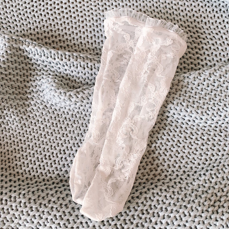 Infant Baby Girls Kids Socks Solid Lace Knee High Mesh Socks Breathable Medium Tube Princess Lovely White Summer Toddler Socks