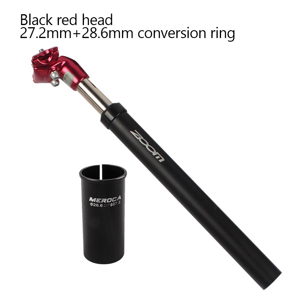 Bike Suspension Seatpost Frosted Bike Saddle Tube Shock Absorb Metal Saddle Post Aluminum Alloy Bicycle Replacement Parts: 28.6mm Ring Red