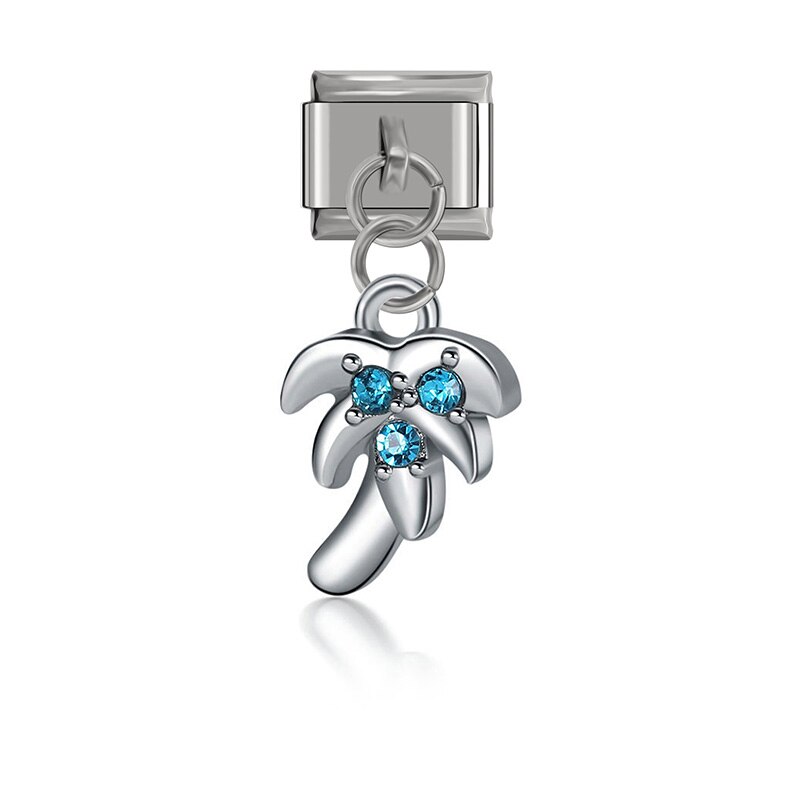 Hapiship Original Daisy Horse Tree Birds Hand Arrrw CZ Charm Fit 9mm Bracelet Stainless Steel Jewelry DIY Making DJTop38: DJ109-F