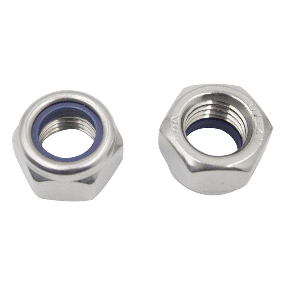 20Pcs Hex Lock Nuts M3 M4 M5 M6 M8 M10 M12 M16 to M24 Nyloc Nuts T Type Nylock A2 Stainless Steel 304 Lock Nuts