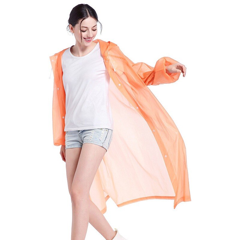 EVA Women Raincoat Thickened Waterproof Rain Coat Women Clear Transparent Tour Camping Waterproof Rainwear Suit