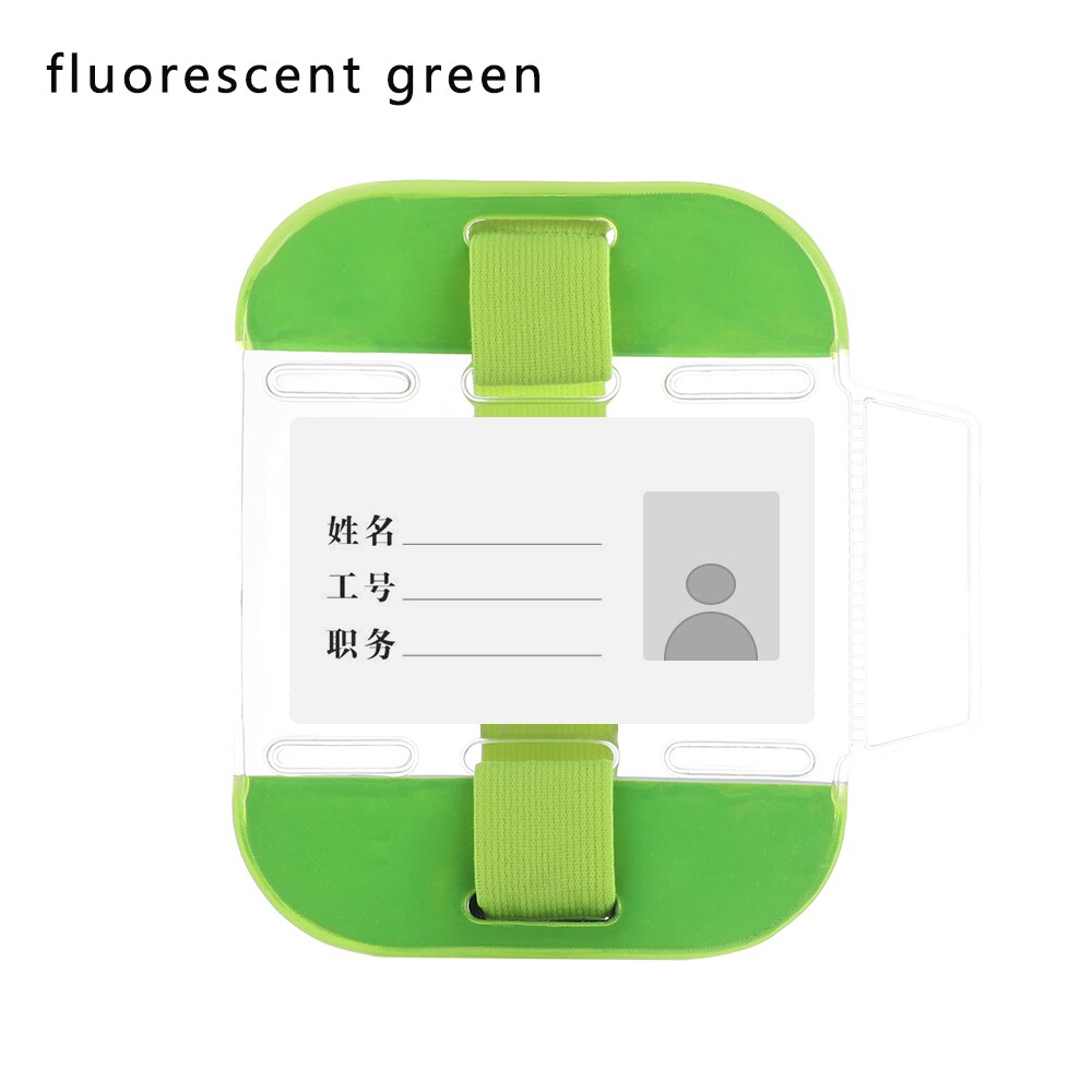 2020 przezroczyste etui na dowód osobisty powłoka ochronna widoczność opaska na ramię pokrowiec na karty karta pcv z długim rękawem materiały biurowe: fluorescencyjny zielony