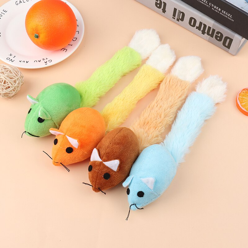 Gato de juguete de felpa divertido gatito juguete suave sólido ratón interactivo juguetes para gatos domésticos juego de entrenamiento suministros para gatos