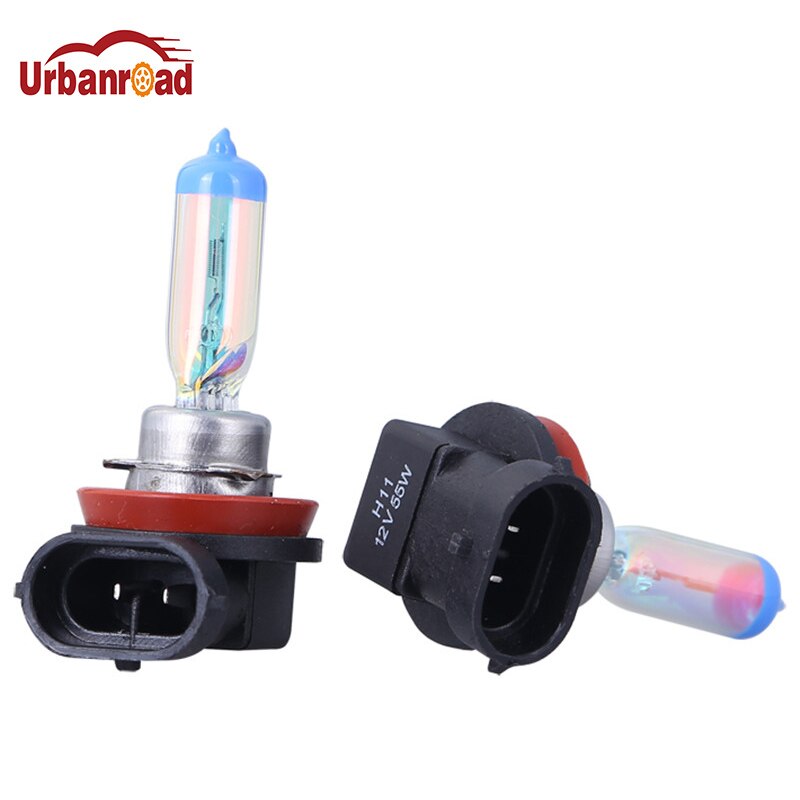 Urbanroad Auto Reserve Halogeenlamp H11 (PGJ19-2) 12 v 55 w Voor Universele Vervanging Regenboog Goud Kleur Koplamp Foglight