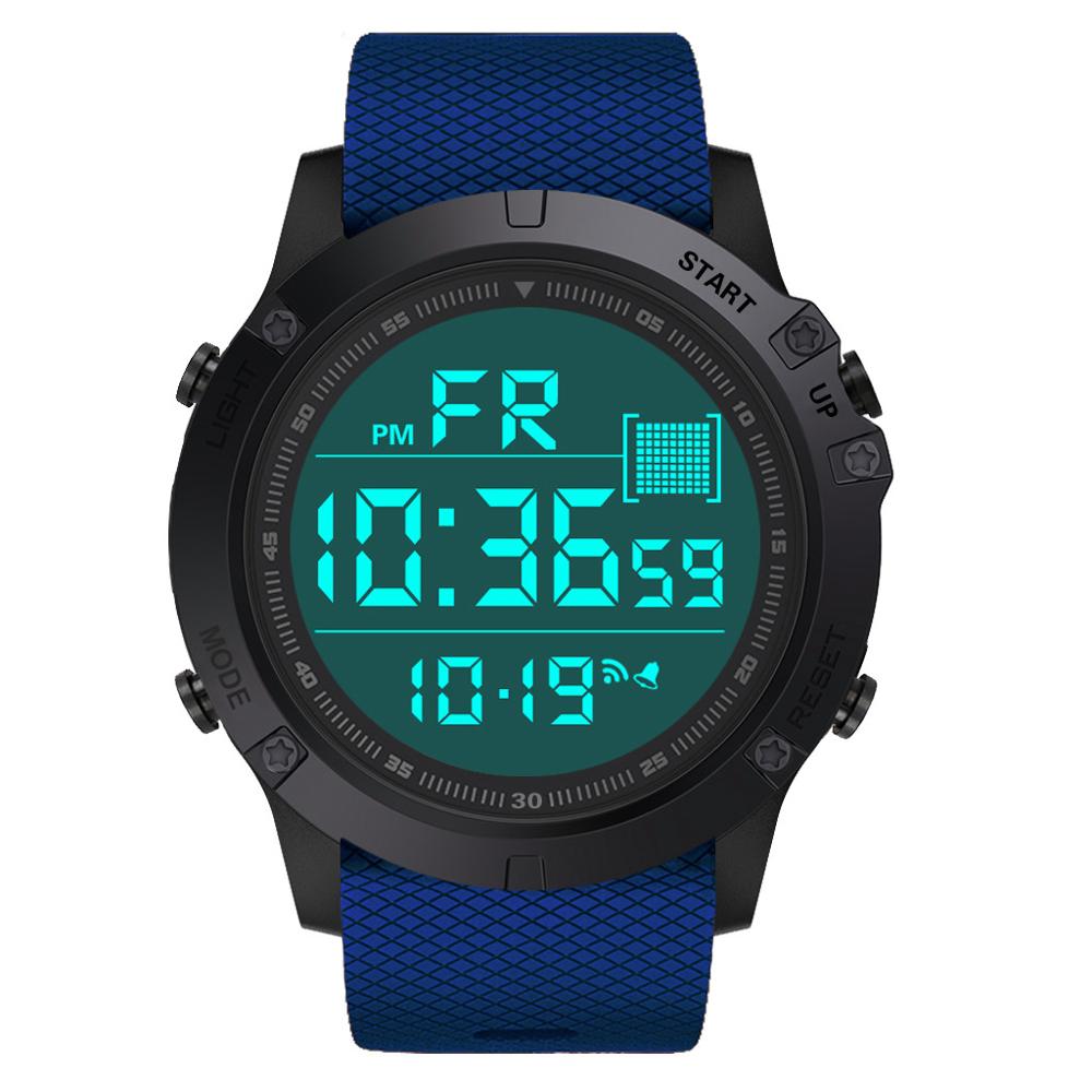 Horloge heren dames sporthorloges waterdicht outdoor led digitaal datum rubber sport polshorloge relogio klok reloj q: Blauw