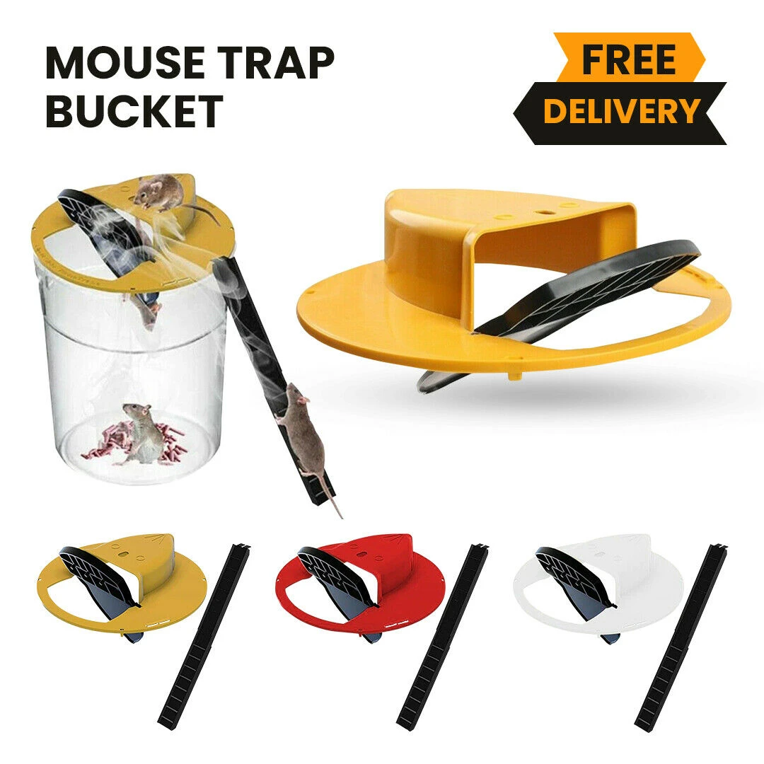 Muizenval Flip en Slide Bucket Lid Muizen Rat Trap voor binnen en buiten Multi Catch Auto Reset