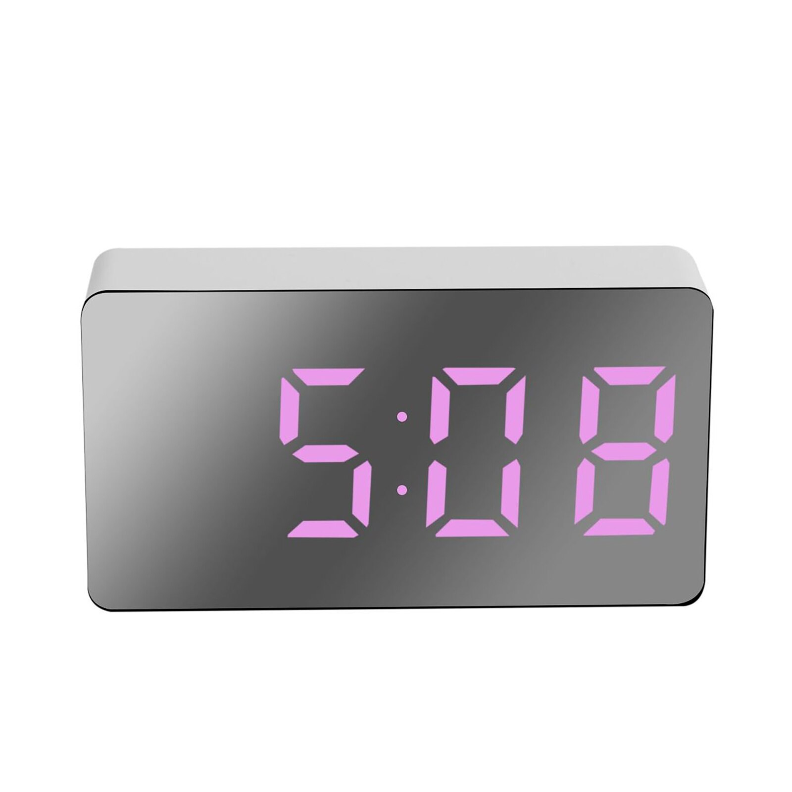 Digital Alarm Clock LED Display Clock Compact Mirror Alarm Clock For Bedside Desktop Office For CR2025/2032 Button Battery