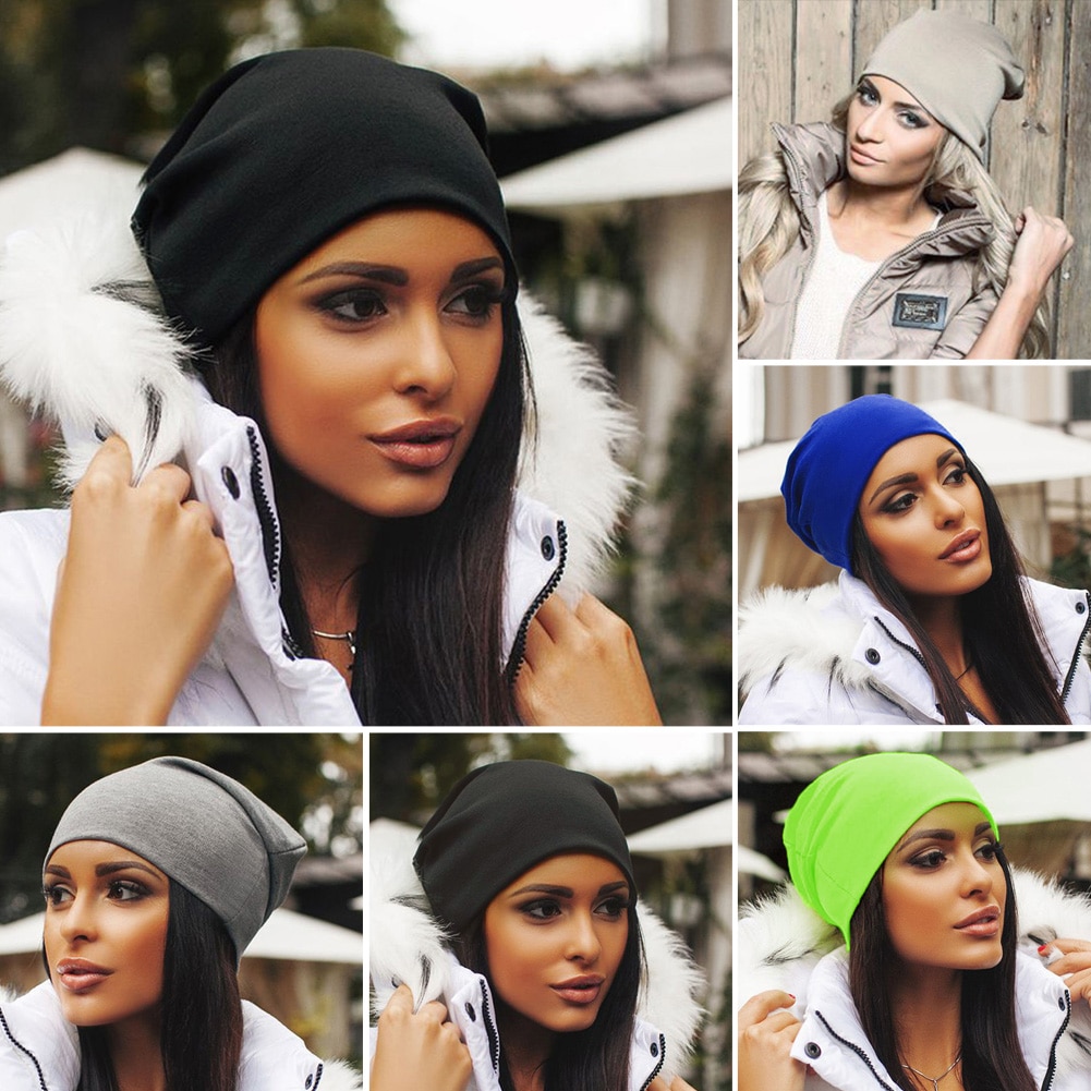 Solid Colors Unisex Knitted Hats Winter Warm Ski Crochet Hat Slouch Punk Women Men Cotton Skullies Blends Beanie Caps