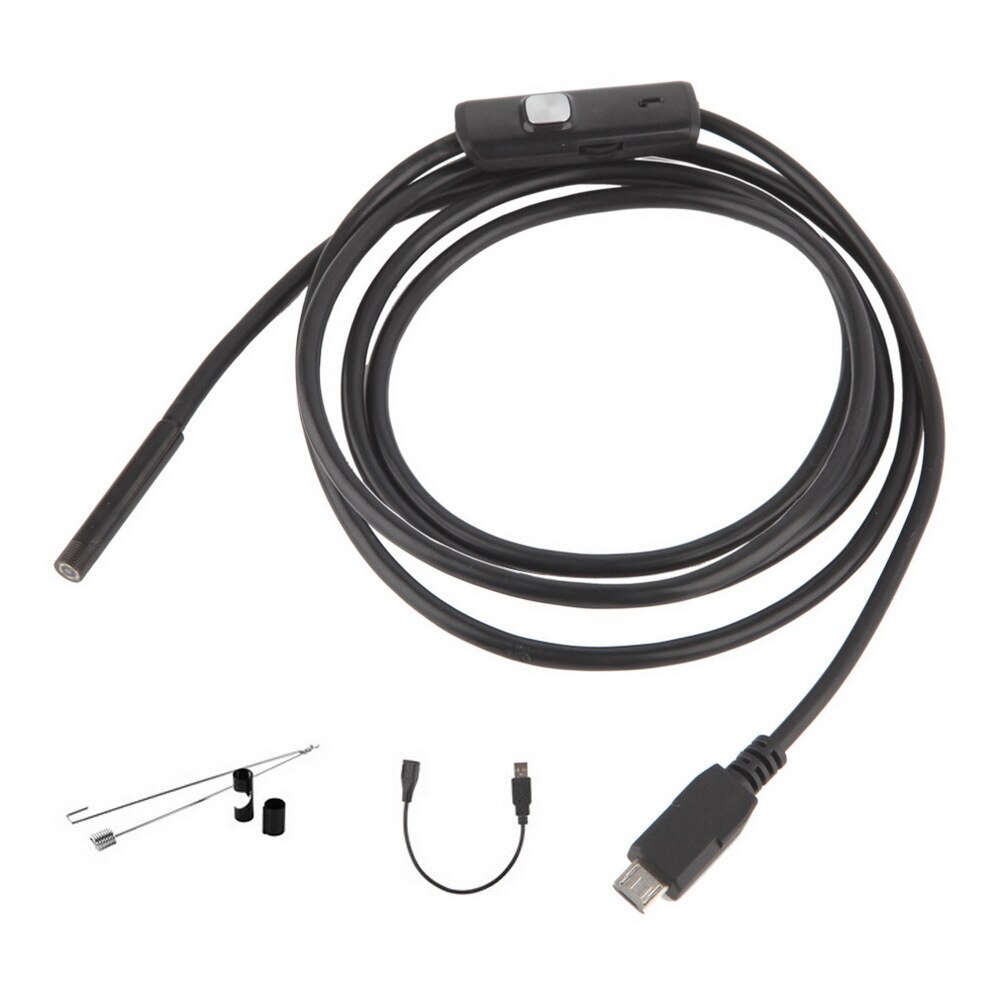 7mm Waterproof 1M/1.5M/2M/3.5M/5M Endoscope Lens Cable USB Inspection Borescope Camera For Android 640*480 Phones/1280*720 PC