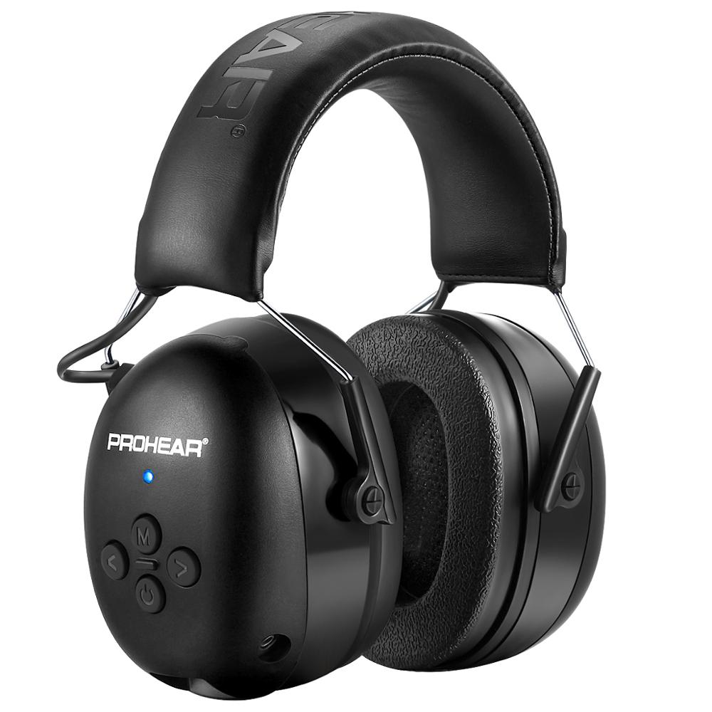 Zohan fone de ouvido eletrônico 5.0, protetores de ouvido bluetooth, proteção auditiva, para música, segurança, redução de ruído, carregamento: Preto