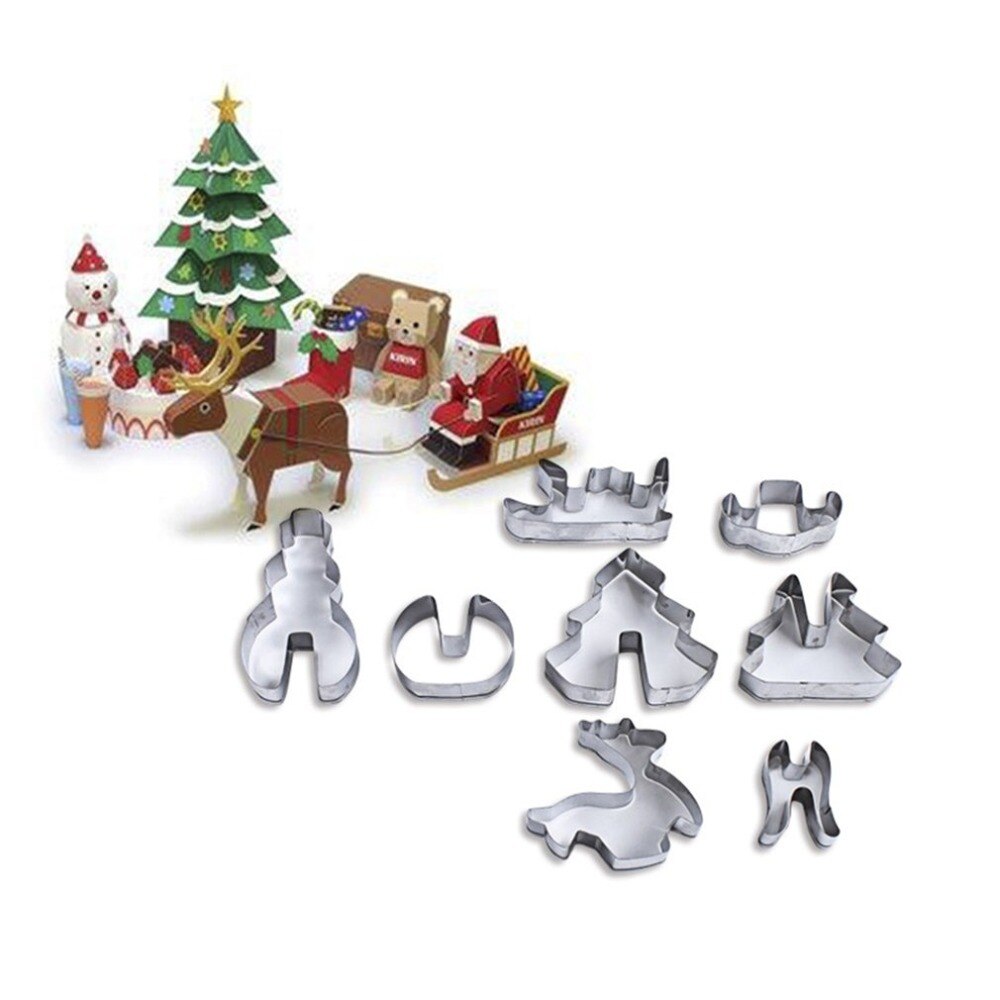 Kerst Rvs Cookie Mold Keuken DIY Bakken Tools Cookie Printing Mould Mold