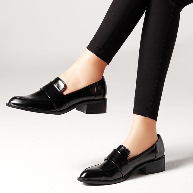 Chaussures oxford pour femmes, mocassins en cuir, style rétro, à enfiler, pour le travail formel,