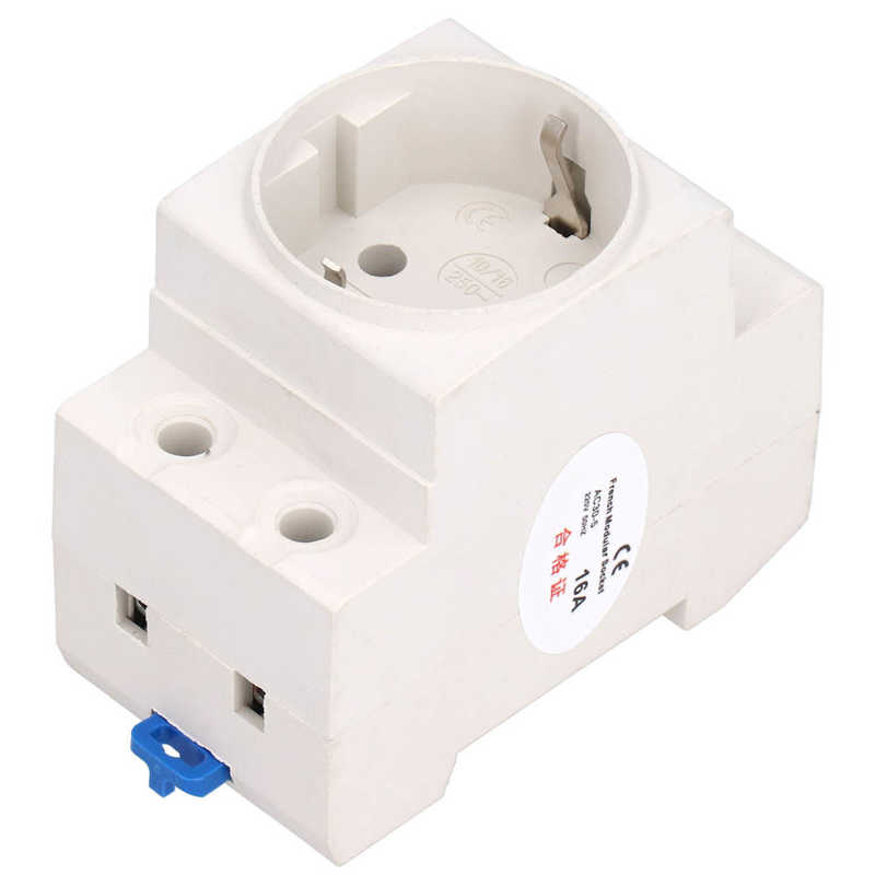 3Pcs EU Plug DIN Rail Mount AC Power Socket Outlet Connector AC 250V 10-16A