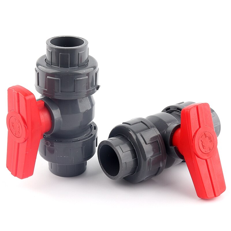 1pc 32/40/50/63/75/90/110mm tubo pvc união conector de válvula de água encaixes de tubulação válvula de esfera agricultura jardim adaptador de irrigação