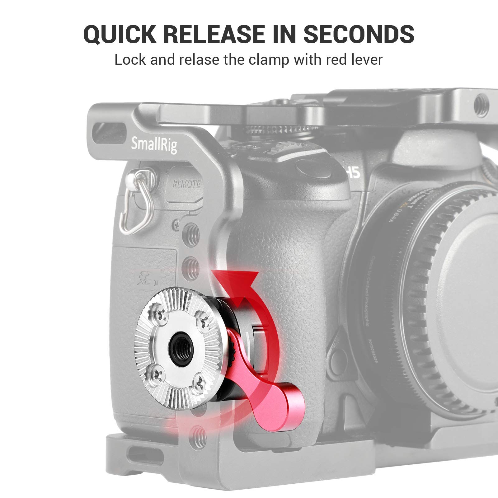 SmallRig Quick Release NATO Clamp to Arri Rosette For Universal Camera Cage With Nato Rail/Arri Rosette Wooden Hanldle - 2046