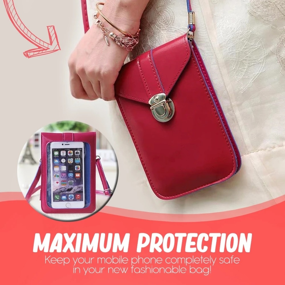 touchable PU Leather Change Bag Wallet Touches Screen Mobile Phone Women bag